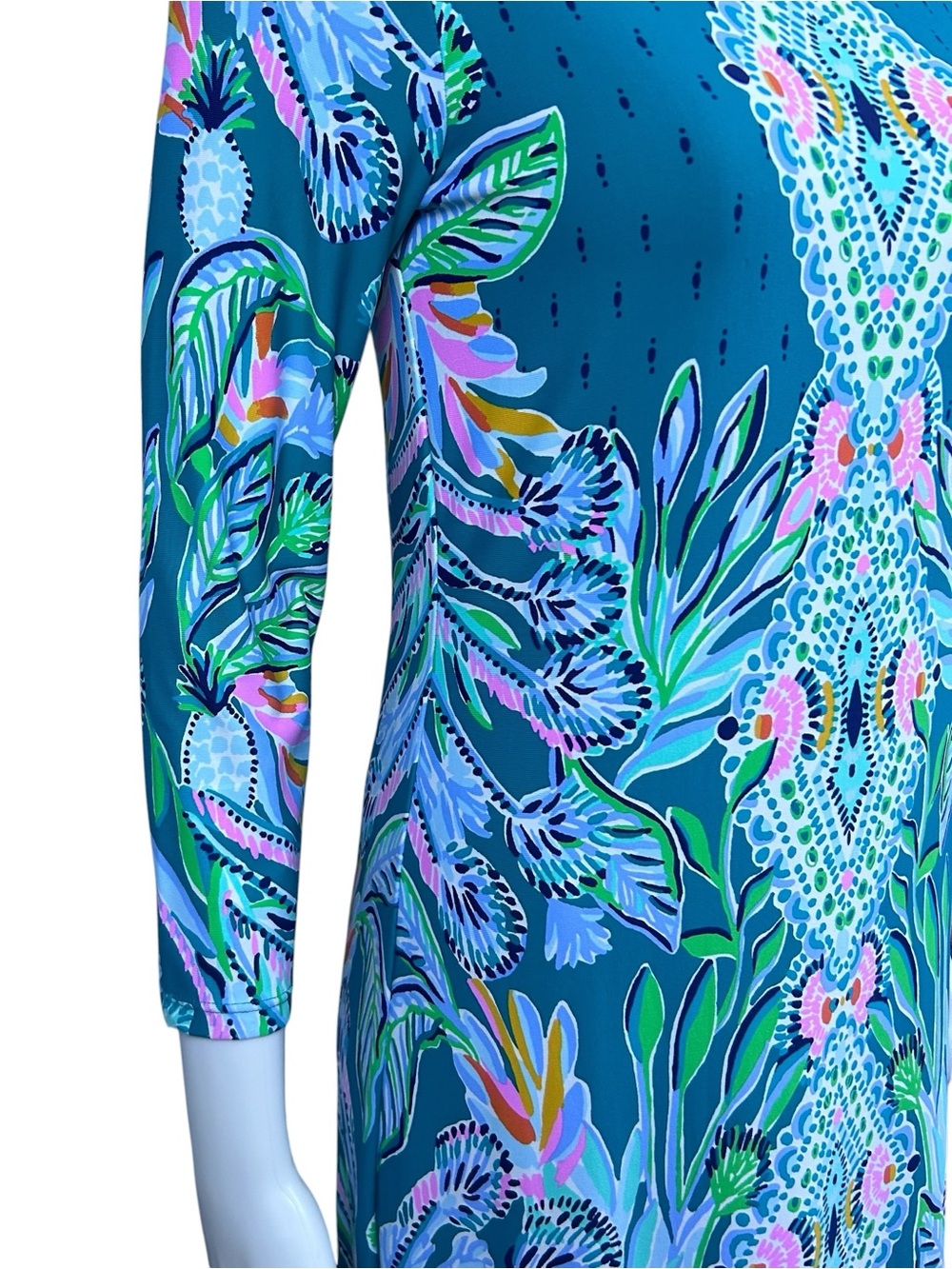 Lilly Pulitzer Seralina Maxi Dress XS Rain Forest UPF 50 Slit Stretch Resort - Picture 6 of 16